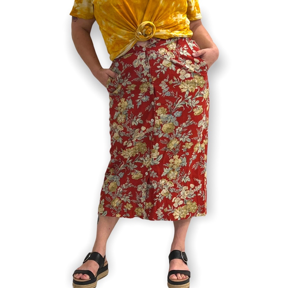orvis linen midi skirt size 14 - Picture 2 of 6